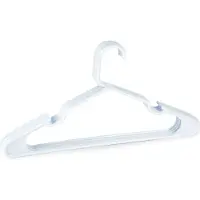 PlasticForte Kledinghangers - 40x stuks - wit- kunststof - 42 x 23 cm - kledingkast/kleerhangers