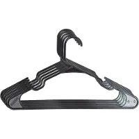 PlasticForte Kledinghangers - 15x stuks - zwart- kunststof - 42 x 23 cm - kledingkast/kleerhangers