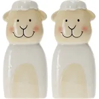 Excellent houseware Waterverdamper radiator - 2x - schaap - kunststeen - kinderkamer - 18 cm - luchtbevochtiger