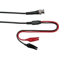 HQ Products Coaxkabel - BNC mannelijk naar 2 krokodillenklemmen - 1 meter 30 VAC/60 VDC 1 A