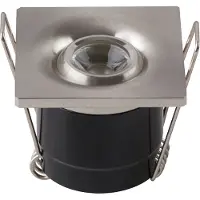 BES LED LED Veranda Spot Verlichting - 1W - Natuurlijk Wit 4200K - Vierkant - Mat Chroom - Aluminium