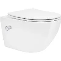 LuxeBath Spoelrandloze wand Hangtoilet lang keramisch Soft-Close Wit