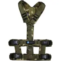 AnnyX hondentuig Safety FUN Limited Edition Cammo-olijfgroen maat XS-geschikt voor kleine hondjes-Borstomvang 44 tot 50cm -taille omvang 39 tot 44 cm -onderborstband 26cm.