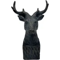 Home Sweet Home Beeld hert decoratie op voet sokkel 23 x 13 cm vintage zwart bruin | 797886 | | Stoer & Sober Woonstijl