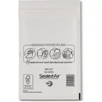 Mail lite Luchtkussenenvelop nr. 12, 210 x 120 mm, Kraftpapier, Wit (doos 100 stuks)