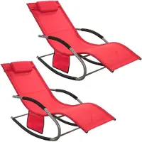 SoBuy Gartenliege OGS28x2 2-er Set Swingliege Schaukelliege Sonnenliege Liegestuhl mit