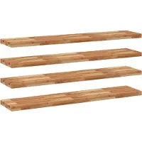 vidaXL Wandschappen 4 st zwevend olieafwerking 140x30x4 cm acaciahout