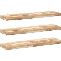 vidaXL Wandschappen 3 st zwevend 80x20x4 cm onbehandeld acaciahout