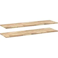 vidaXL Wandschappen 2 st zwevend 120x40x2 cm onbehandeld acaciahout
