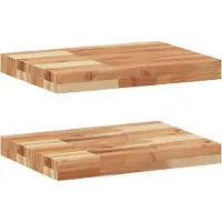 vidaXL Wandschappen 2 st zwevend olieafwerking 60x30x4 cm acaciahout