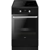 Amica ACI605RN Inductiefornuis 50 cm breed met aangesloten 1 Fase Stekkerkabel - Matzwart