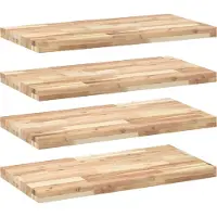 vidaXL Wandschappen 4 st zwevend 60x40x4 cm onbehandeld acaciahout