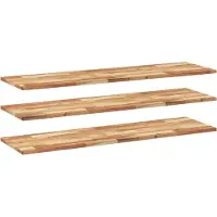 vidaXL Wandschappen 3 st zwevend olieafwerking 120x40x2 cm acaciahout