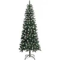 vidaXL Kunstkerstboom met standaard 210 cm PVC groen