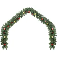 vidaXL Kerstslinger versierd met kerstballen en LED-lampjes 5 m