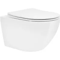 LuxeBath Spoelrandloze wand Hangtoilet in keramiek Zacht-Sluiten-Wit