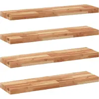 vidaXL Wandschappen 4 st zwevend olieafwerking 100x20x4 cm acaciahout