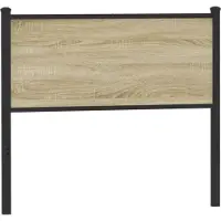 vidaXL Vervangend hoofdbord 107 cm bewerkt hout en staal sonoma eikenkleurig