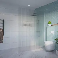 FortiFura Galeria Inloopdouche - ribbel glas - 160x200cm - 8mm - nano - blind inbouw profiel SW797956 SW1102415