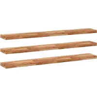 vidaXL Wandschappen 3 st zwevend olieafwerking 140x20x4 cm acaciahout