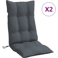 vidaXL Stoelkussens 2 st hoge rug oxford stof antracietkleurig
