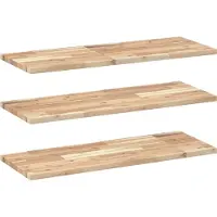 vidaXL Wandschappen 3 st zwevend 100x30x2 cm onbehandeld acaciahout