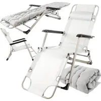 Super Merchant Ligbed tuin - grijs - 176x60x30 cm - weerbestendig