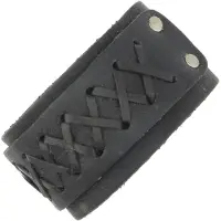 Behave - Armband heren zwart leer - lengte 18.5 cm tot 20.5 cm