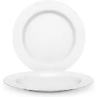 Juypal Hogar Juypal diner borden set - 12x - wit - kunststof - D26 cm - herbruikbaar - BPA-vrij - camping