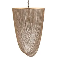 Ptmd Nishan Gold Iron Chains Round Hanging Lamp L (Goud, 70x70x100cm)