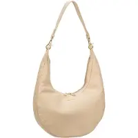 Mandarina Duck Schoudertas Mellow Leather Hobo Bag Lamb's Wool Zalmroze