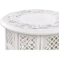 Beliani ELARA - Bijzettafel - Wit - Mangohout
