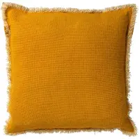 Dutch decor - BURTO - Sierkussen 45x45 cm - gewassen katoen - Golden Glow - geel