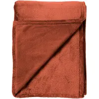 Dutch decor - BILLY - Plaid 150x200 cm - flannel fleece - superzacht - Potters Clay - oranje terra