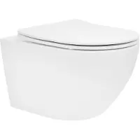 LuxeBath Randloos wandtoilet Marie | kunststof wit 52x36x38 cm toiletbrillen | NADUVI