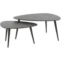 Fraaai Connie salontafel set van 2 peer vorm - zwart/bruin
