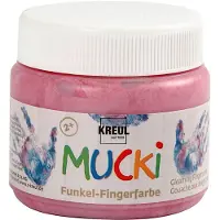 Creativ Company Mucki vingerverf - roze metallic, 150ml