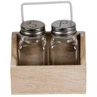 Clayre & Eef Bruine Peper- en zoutstel 11*6*12 cm 6H2064