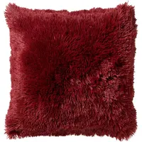 Dutch decor - FLUFFY - Kussenhoes 45x45 cm - superzacht - effen kleur - Merlot - rood
