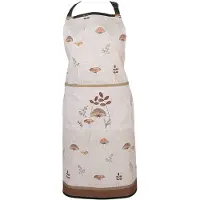 Clayre & Eef Keukenschort 70x85 cm Beige Katoen Paddenstoelen Beige