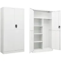 vidaXL Lockerkast 90x40x180 cm staal wit