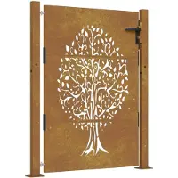 vidaXL Poort 100x125 cm boomontwerp cortenstaal