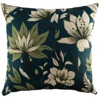 Tiseco - Kussen (gevuld) - Bloementekening print - 45x45 cm, groen