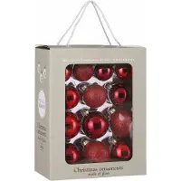 House of Seasons Kerstballenpakket 26x rode kerstballen van glas 5-6-7 cm - Kerstbal