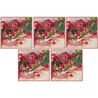 Ambiente Kerstservetten - 100x - rood - 33 x 33 cm - 3 laags - kerstsfeer - kerstdecoratie