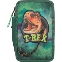 Dino World T Rexgreen (0412506) Etui Met Drie Vakken Voor Potloden