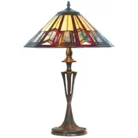 ARTISTAR Tiffany tafellamp Lillie, multicolor, Woon-/ Eetkamer, Kunststof, Tiffany, tafellamp