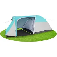 Springos Koepeltent Kampeertent Tent Waterdicht 3 Persoons Grijs / Zwart / Zee 310 x 175 x 130 cm