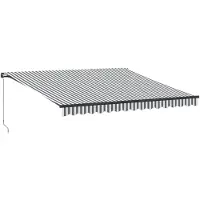 vidaXL Luifel handmatig uittrekbaar en LED 400x350 cm antraciet en wit