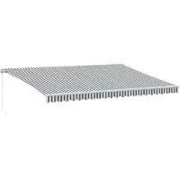 vidaXL Luifel handmatig uittrekbaar en LED 500x300 cm antraciet en wit